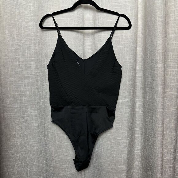 2/$30 Zara Sleeveless Bodysuit Small Tuxedo Style Black Tie Party Wedding Classy - Picture 8 of 12